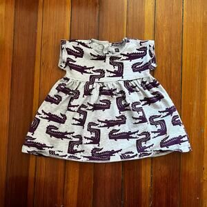 ❤️ 3/$25 Tea Collection Purple Alligator Empire Dress w/ Gray Background | 12-18